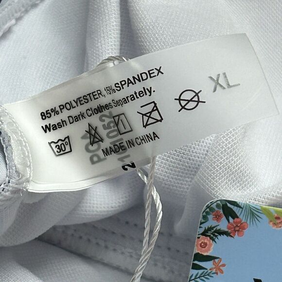 Yonique Open Back Halter Tankini Top Swimsuit Blue White Stripe XL Ruched - Picture 6 of 11